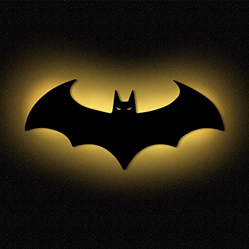 Wandlampe Fledermaus Batman I Nachtlicht Deko Licht Wohnzimmer Kinderzimmer Kinder I MDF Holz Batteriebetrieb von Namofactur