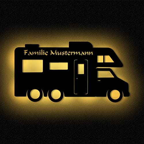 Wohnmobil Camping Männer Frauen Geschenke Led Deko Geschenke Wandlampe Nachtlicht Wand Lampe mit Namen personalisiert I Batteriebetrieb von Namofactur