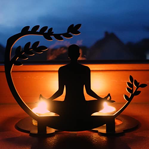 Yoga Meditation Zubehör Geschenke für Frauen - Teelichthalter Geschenkideen Kerze Teelicht I MDF Holz von Namofactur