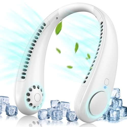 Nackenventilator, Verbesserter Tragbarer Hals-Ventilator mit 3 Geschwindigkeiten,Freihändiger,Flügelloser Mini-Ventilator mit 360°-Kühlluftstrom, USB Ventilatoren FüR Sport,Reisen,Außen,Innen,Geschenk von Namouk