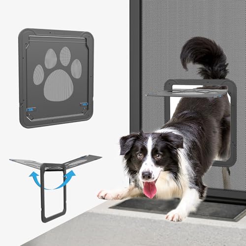NAMSAN Haustierklappe Fliegengitter mit Magnet Hundeklappe für Fliegengittertür Abschließbar Haustiertür für Hunde von Namsan