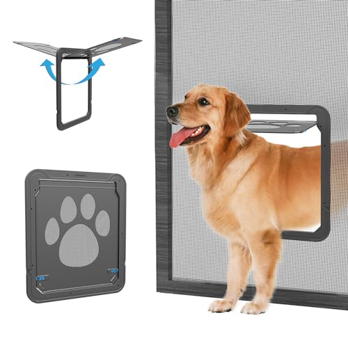 NAMSAN Haustierklappe Hundeklappe Katzenklapp für Fliegengitter mit Magnet Geschlossen von Namsan