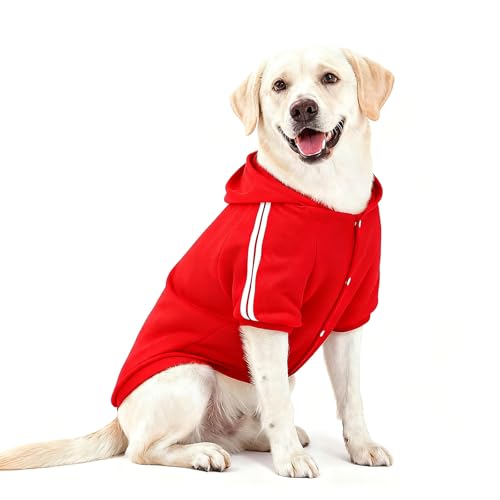 NAMSAN Hundepullover Warm Hundebekleidung Winterkleidung für Große Hunde Knopfdesign Hund Hoodie Hundepulli Rot—6XL NAMSAN Hundepullover Warm Hundebekleidung Winterkleidung für Große Hunde Knopfdesign Hund Hoodie Hundepulli Rot—6XL von Namsan