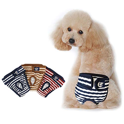 Namsan 3er Pack Hundewindeln Hygieneunterhose Waschbar Aus Schutzhose Aus Atmungs Hygieneunterhose aus Baumwolle für Hündin - XL von Namsan