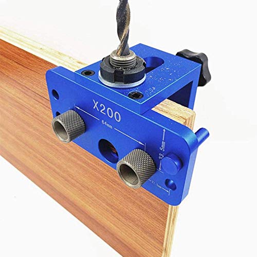 Drei-in-einem-Loch-Bohrpositionierer Punch Locator Holzbearbeitungswerkzeug Einstellbare Holzbearbeitungsführung Positionierer-Kit Taschenlochschraube Jig Locator-Werkzeug für Industrie und Produktion von Namvo