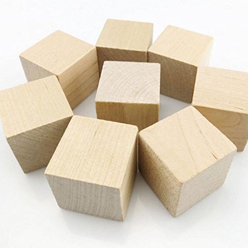 NAMVO 12PCS Hölzerne Würfel - 40mm- hölzerne quadratische Blöcke für Puzzlespiel-Herstellung, Fertigkeiten u. DIY Projekte von Namvo