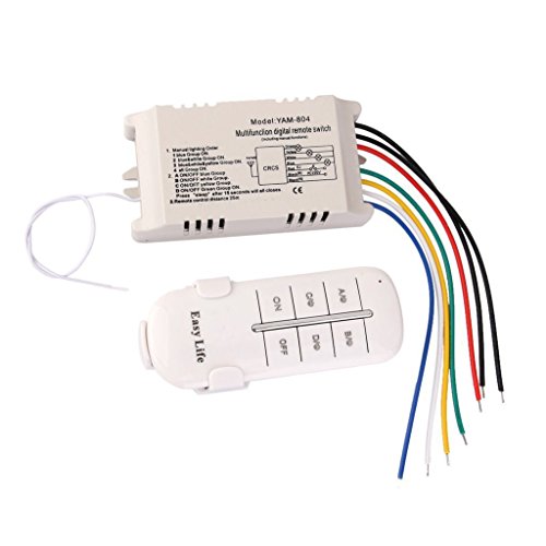 Namvo Wandschalter und Fernbedienung 4-Wege-ON/Off Licht Digital Wireless Switch 200V-245V Digital Light-Radio von Namvo