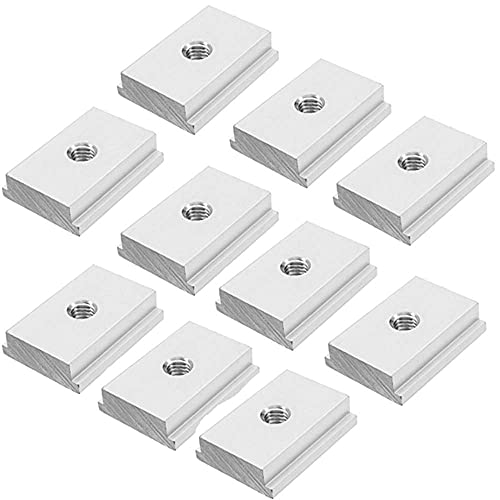 Namvo 10 Stück M8 T-Nut-Mutter, Aluminium Gleit-T-Mutter Gewinde-T-Schiene Gleitmutter T-Gleitmutter Block für Holzbearbeitung Werkzeug Schlitzbefestigung von Namvo
