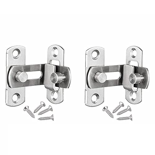 Namvo 2 Pack 90 Degree Stainless Steel Right Angle Buckle Gate Latch with Screws Flip Door Locks Bolts for Doors and Windows von Namvo