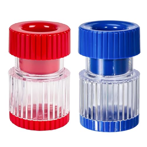 Namvo 2 Stück Tablettenzerkleinerer, Erste-Hilfe-Tablettenzerkleinerer mit Aufbewahrungsfach, Pillenmühle (blau, rot) von Namvo
