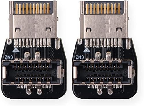 Namvo 2PCS USB3.1 10G 90 Grad Lenkwinkel Konverter Typ-E Frontplatte USB3.1 /USB 3.2 Nützlicher Konverter für PC Motherboard(PH74B) von Namvo
