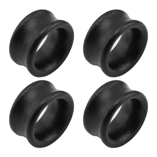 Namvo 4 Stück Holz-Flesh-Tunnel, schwarz, 14 mm, Ohr-Piercing-Schmuck, leicht und bequem zum Dehnen, perfekt für den Alltag von Namvo