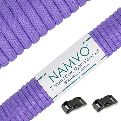 NAMVO 550 Paracord Mil Spec Typ III 7 Strang Fallschirm Schnur Gesamtl?nge 100ft / 30 Meter -Leuchtendes Lila von Namvo
