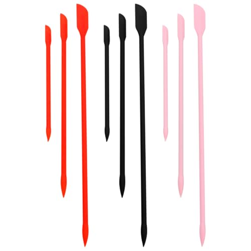 Namvo 9pcs Mini Silicone Spatulas, 3 Colors Small Silicone Spoons and Spatulas, Glass Scraper for Slim Makeup Bottles, Get The Last Drop Out of The Bottles von Namvo