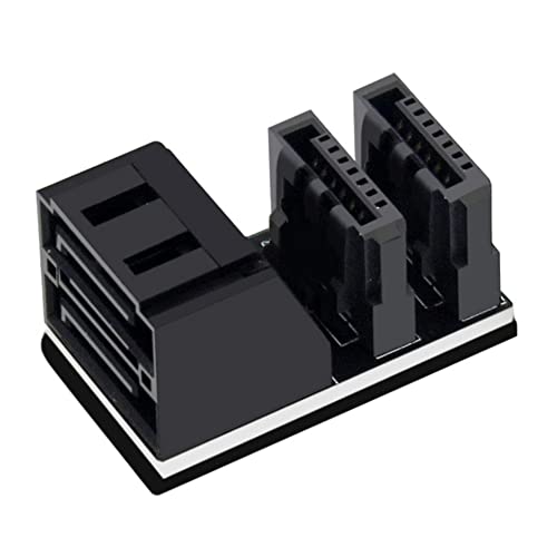 Namvo Dual SATA 7-Pin-Buchse auf 90 Grad abgewinkelter 7-Pin-Stecker, vertikaler Adapter, niedriges Profil, für Desktops, SSD, HDD, Mainboard, Motherboard (2 Stück) von Namvo