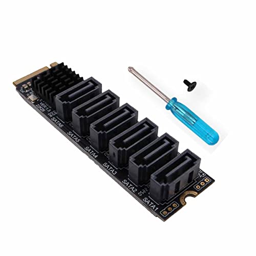 Namvo M2 NGFF NVME M-Key PCI Express to SATA 3.0 6Gbps 6 Ports Adapter Converter Hard Drive Extension Card von Namvo