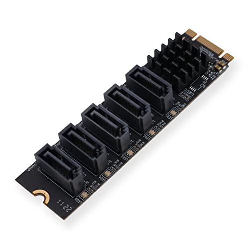 Namvo M2 NGFF NVME M-Key PCI Express to SATA 3.0 6Gbps 5 Ports Adapter Converter Hard Drive Extension Card von Namvo