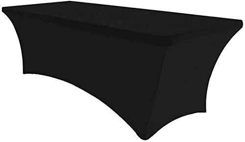 Namvo Stretch-Tischdecke, 2,4 m, rechteckige Spandex-Tischdecke, vierfach eng anliegend, elastisch, Tischschutz für Klapptisch, Hochzeit, Bar, Bankett, Party von Namvo