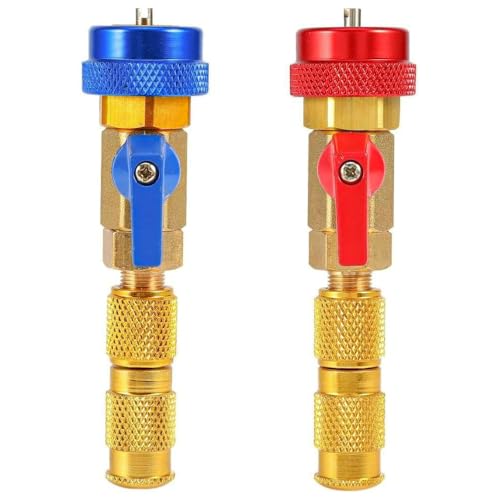 Namvo Valve Core Quick Remover Installation Kit, Adjustable High Pressure (Red) and Low Pressure (Blue) Valve Core Removal and Refill Tool for Air Conditioning, 2 Pack von Namvo