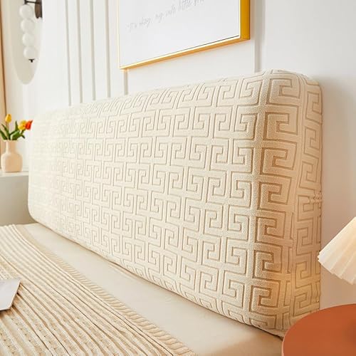Namzi 1 Stück All Inclusive Abnehmbarer waschbarer Bett-Rückenlehnenbezug Plüsch Elastisches Kopfteil Schutzhülle Schlafzimmer Dekoration Schutzhülle 200 cm lang (Hellgelb) von Namzi