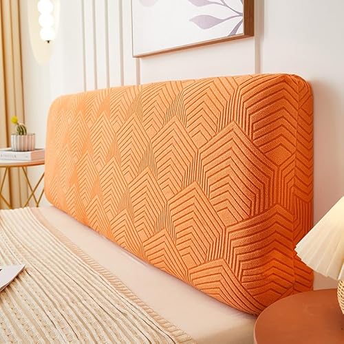 Namzi 1 Stück einfarbiger dreidimensionaler Plüsch-Kopfteilbezug, vollständig umwickelt, für Kopfteil und Rückenlehne, weicher Kopfteilbezug, 150 cm lang (orange) von Namzi