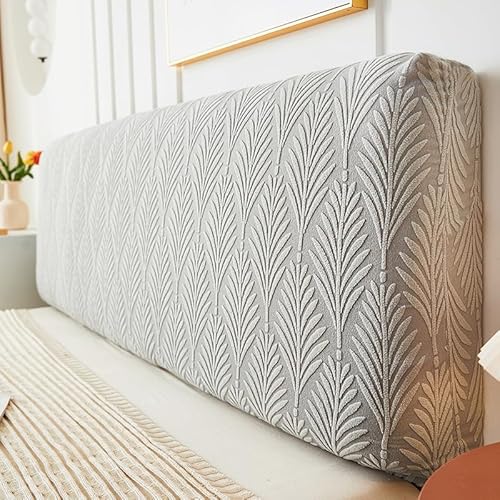 Namzi 1 x Kopfteilbezug mit dreidimensionalem Muster, vollständig in Plüschstoff umwickelt, Kopfteil-Rückenlehne, weiches Paket, Kopfteil-Schutzhülle, 120 cm lang (hellgrau) von Namzi