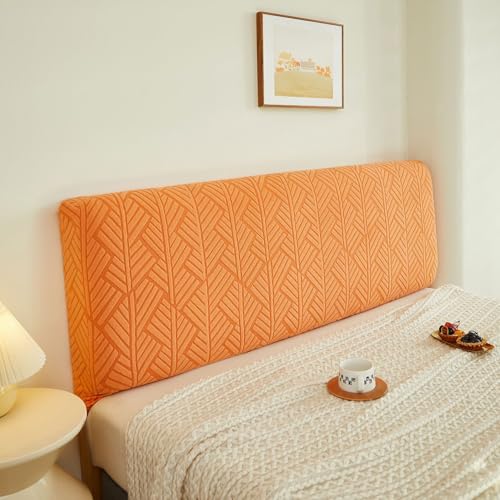 Namzi 1 x verdickter Plüsch-Kopfteil-Rückenlehnenbezug, einfarbig, All-Inclusive-Kopfteil, Rückenlehne, Staubschutz, Länge 120 cm (orange) von Namzi