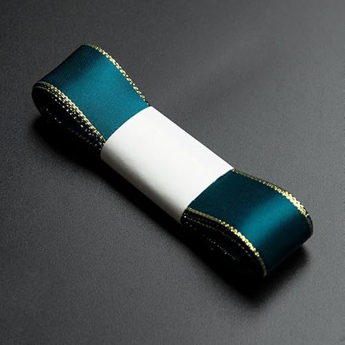 Namzi 2 Rollen Militärgrünes Band mit goldenen Kanten, Geschenkband zum Basteln, dekorativer Satin-inspirierter Rand für Geschenkverpackungen, DIY-Projekte von Namzi