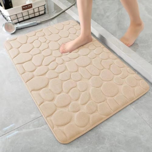 Namzi 2 Sets Badezimmer WC im europäischen Stil Dreiteiliges Set, WC Dreiteiliges Set Toilettenpads Reinigen und Wiederverwenden Wasserabsorbierende Badezimmermatte für Dusche (Kamel) A von Namzi