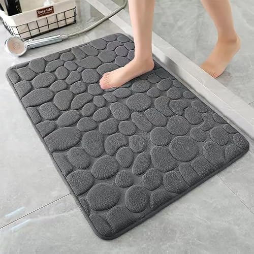 Namzi 2 Sets Badezimmer WC im europäischen Stil Dreiteiliges Set WC Pads Reinigen und Wiederverwenden Wasserabsorbierende Badezimmermatte für Dusche (Dunkelgrau) A von Namzi