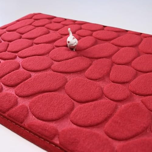 Namzi 2 Sets Badezimmer WC im europäischen Stil Dreiteiliges Set WC Pads Reinigen und Wiederverwenden Wasserabsorbierende Badezimmermatte für Dusche (rot) B von Namzi