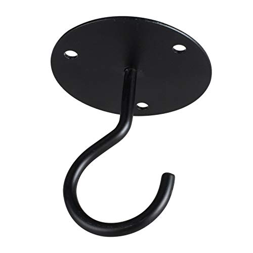 Namzi 2-teiliger Deckenhaken, verwendet zum Aufhängen von Pflanzentopfbeuteln, mit Installations-Hardware. Zweig Pendelleuchte Haken, einfach zu installieren, mit Schrauben und Expansionsrohr (Schwarz von Namzi