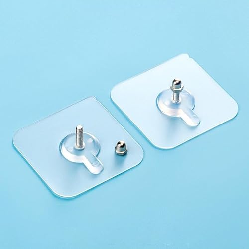 Namzi 20 Stück spurlose Haushaltsnägel, keine Stanzschraubenaufkleber, super starke selbstklebende Aufkleber, Haken, Fotorahmen, Wandschraubenaufkleber, Haken (transparent, 6 mm lang) von Namzi