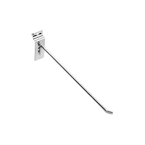 Namzi 50 robuste flache Nudel-Wandpaneelhaken, Paneelwandzubehör, Metall, silberfarben, für Garage, Geschäft, Einzelhandel, Ausstellungshaken (25 cm lang) von Namzi