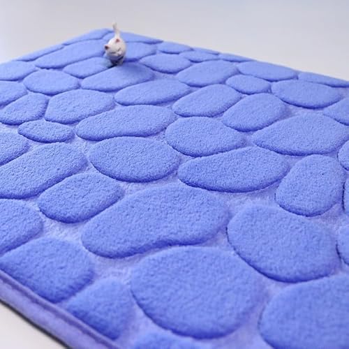 Namzi Dreiteiliges Badezimmer-Toiletten-Set im europäischen Stil, Toilettenpads, reinigen und wiederverwenden, wasserabsorbierende Badezimmermatte für Dusche (Blau) B von Namzi