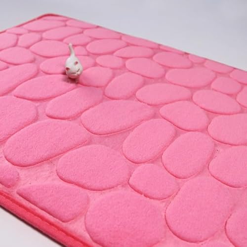 Namzi Dreiteiliges Badezimmer-Toiletten-Set im europäischen Stil, Toilettenpads, reinigen und wiederverwenden, wasserabsorbierende Badezimmermatte für Dusche (Rosarot) von Namzi
