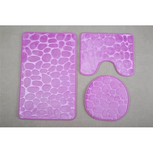 Namzi Dreiteiliges Toilettensitz-Set mit Kopfsteinpflaster, einfarbig, dreiteiliges Toiletten-Pads, reinigen und wiederverwenden, wasserabsorbierende Badezimmermatte für die Dusche, Violett, 2 Sets Namzi Dreiteiliges Toilettensitz-Set mit Kopfsteinpflaster, einfarbig, dreiteiliges Toiletten-Pads, reinigen und wiederverwenden, wasserabsorbierende Badezimmermatte für die Dusche, Violett, 2 Sets von Namzi