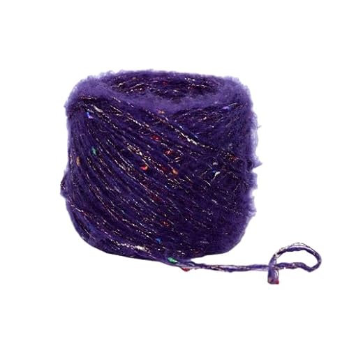 Namzi Dunkelviolette glitzernde Strickgarn-Knäuel, 100 g, 1 Stück, weiches Strickgarn zum Stricken und Häkeln, ideal für Schals, Kissenbezüge, Heimdekoration C Namzi Dunkelviolette glitzernde Strickgarn-Knäuel, 100 g, 1 Stück, weiches Strickgarn zum Stricken und Häkeln, ideal für Schals, Kissenbezüge, Heimdekoration C von Namzi