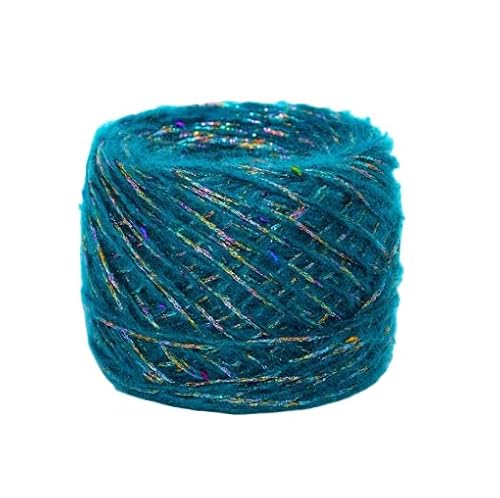 Namzi Glitzernde Strickgarn-Knäuel, Pfauenblau, 200 g, 1 Stück, weiches Strickgarn zum Stricken, Häkeln, ideal für Schals, Kissenbezüge, Heimdekoration Namzi Glitzernde Strickgarn-Knäuel, Pfauenblau, 200 g, 1 Stück, weiches Strickgarn zum Stricken, Häkeln, ideal für Schals, Kissenbezüge, Heimdekoration von Namzi