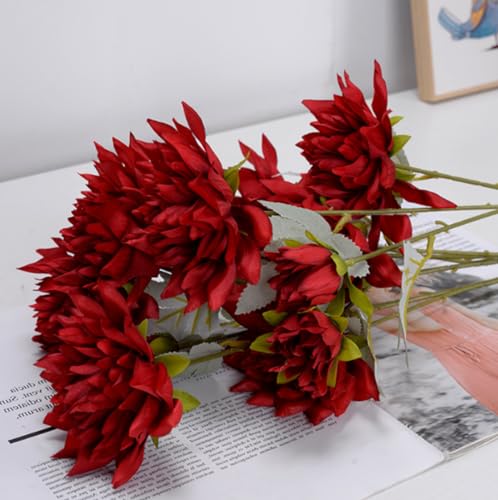 Namzi Künstliche Dahlie, künstliche Blumen, Kunstblumen, Hochzeitsdekoration, 3 Stück von Namzi