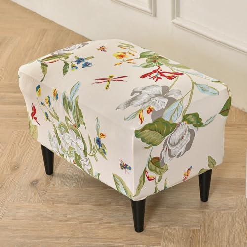 Namzi Rechteckige Stretch-Fußstützen-Hockerbezüge mit rutschfester elastischer Unterseite, 39,9 x 60,9 cm, A12 von Namzi