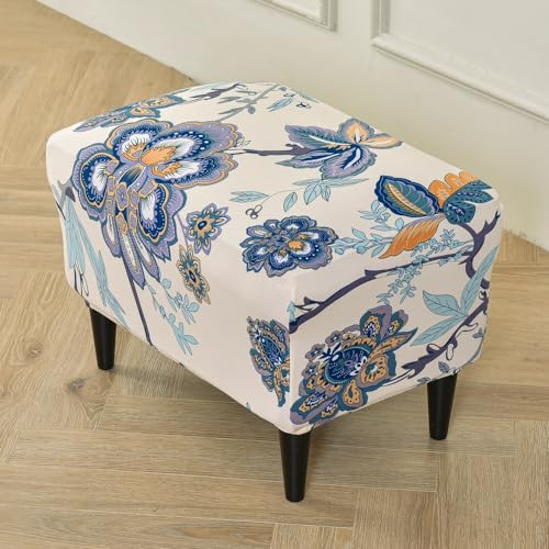 Namzi Rechteckige Stretch-Fußstützen-Hockerbezüge mit rutschfester elastischer Unterseite, 39,9 x 60,9 cm, A13 von Namzi