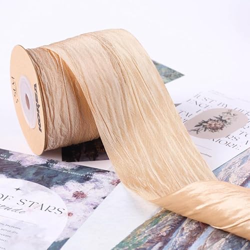 Namzi Seidenband, 1 Rolle, Perlglanz, plissiert, Satin für Urlaubsdekoration, Blumensträuße, Basteln (A18) von Namzi
