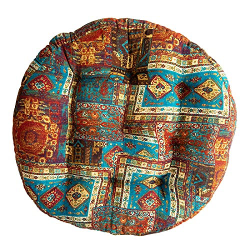 Namzi Stuhlkissen, 55,9 x 55,9 cm, Blau, 1 Stück, Bohemian-Stil, Rotundity-Sitzkissen, bequemes Tatami-Kissen für Zuhause von Namzi