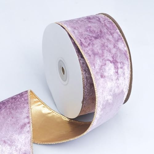 Namzi Violettes Samt-Seidenband, 1 Rolle zum Basteln, Verzierungen, weiches, festliches Dekoband von Namzi
