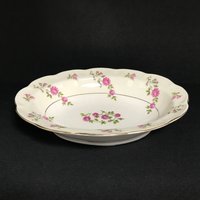 9" Ovale Gemüseschale Delaware | New York Von Haviland Made in America Delaware Rosa Und Grün Floral Mit Gold Borte Theodor von NanAndPopsAttic