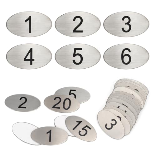 NanTun 304 Stainless Steel Engraved Oval Table Black Numbers (1-10) Pubs Restaurants Clubs - 1 to 10 von NanTun