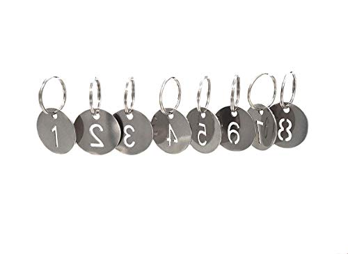 NanTun 304 Stainless Steel Key Tags with Ring 50 pcs, 25mm Hollowed Number ID Tags Key Chain, Numbered Key Rings - 101 to 150 von NanTun