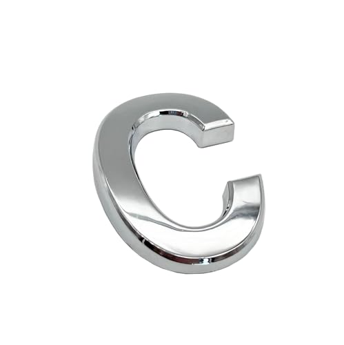 NanTun 3D Silber Hausnummern Briefkasten Buchstabe C Selbstklebend 5,1 cm Aufkleber für Türen und Briefkästen Hotelzimmer Wohnung Büro Autos LKW von NanTun