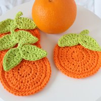 Citrus Untersetzer, Orangefarbener Obstdekoration Für Küche, Einweihungsgeschenk, Hostessengeschenk, Becheruntersetzer, Geschenk Lehrer, Set 4-6 von NanasGoneLoopy